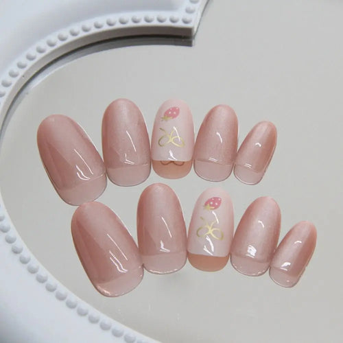  24PCS French Butterfly Cat Eye Press On Nails cashymart