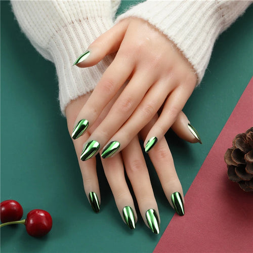  24PCS Metallic Press On Nails Set cashymart