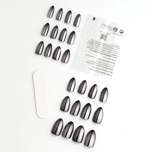  24PCS Metallic Press On Nails Set cashymart