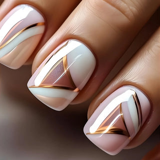  24Pcs Blue Wave Press On Fake Nails Set cashymart