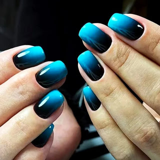  24Pcs Blue Wave Press On Fake Nails Set cashymart