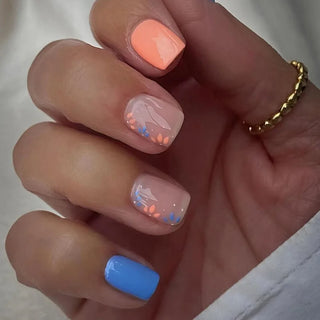 24Pcs Colorful Press On Fake Nails Set cashymart