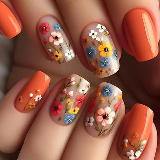  24Pcs Cute Green Square Press On Nails cashymart
