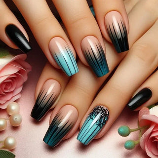  24Pcs Cute Green Square Press On Nails cashymart