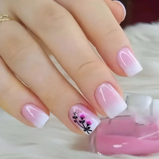  24Pcs Cute Green Square Press On Nails cashymart