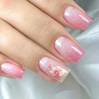  24Pcs Cute Green Square Press On Nails cashymart