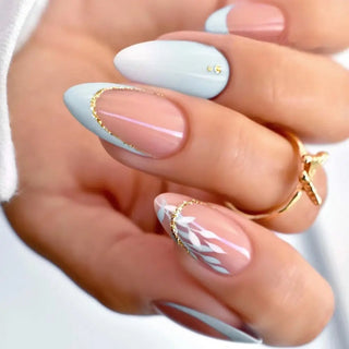  24Pcs Long Almond False Nails Set DIY Manicure cashymart