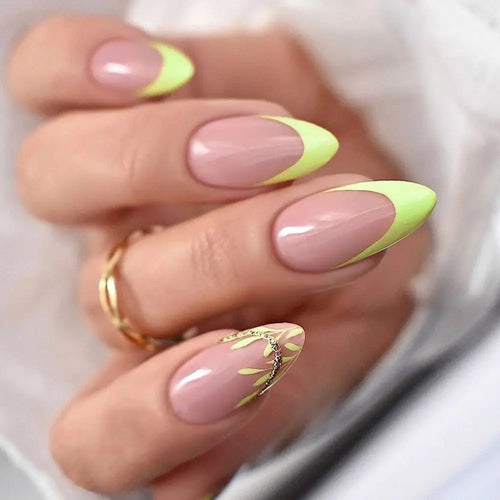  24Pcs Long Almond False Nails Set DIY Manicure cashymart