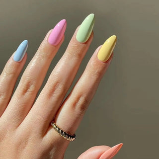  24Pcs Long Almond False Nails Set DIY Manicure cashymart