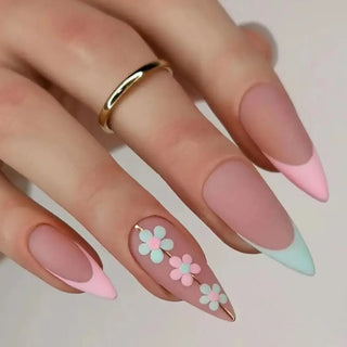  24Pcs Long Almond False Nails Set DIY Manicure cashymart