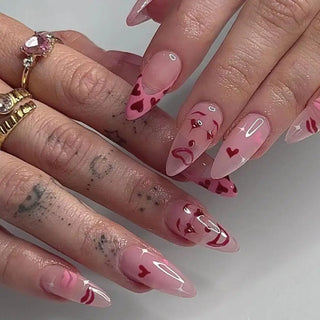  24Pcs Long Almond False Nails Set DIY Manicure cashymart