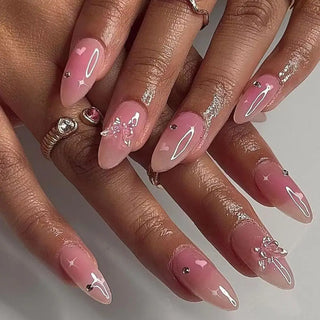  24Pcs Long Almond False Nails Set DIY Manicure cashymart
