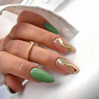  24Pcs Long Almond False Nails Set DIY Manicure cashymart