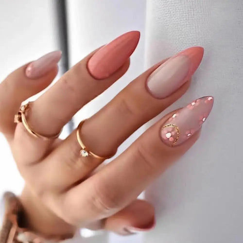  24Pcs Long Almond False Nails Set DIY Manicure cashymart