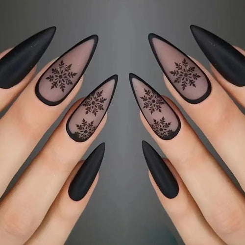  24Pcs Long Almond False Nails Set DIY Manicure cashymart
