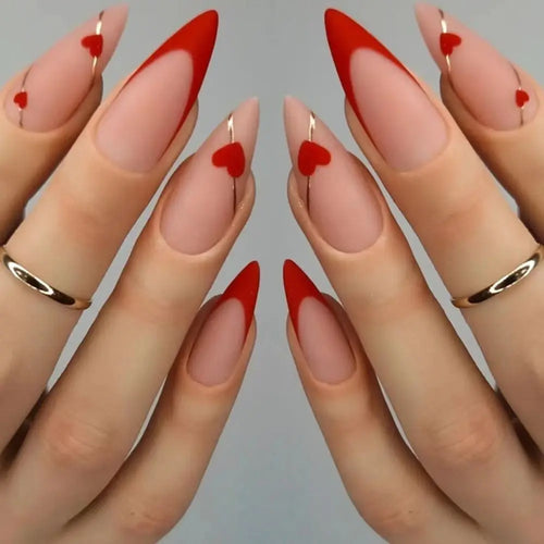  24Pcs Long Almond False Nails Set DIY Manicure cashymart
