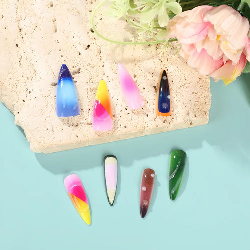  24pcs Color Almond Press On Nails Set cashymart
