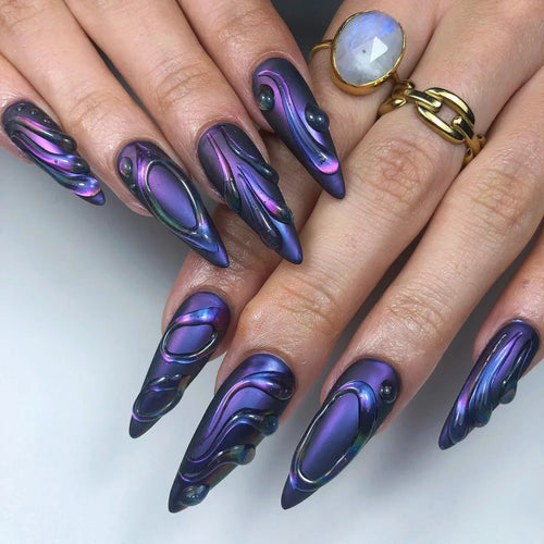  24pcs Color Almond Press On Nails Set cashymart