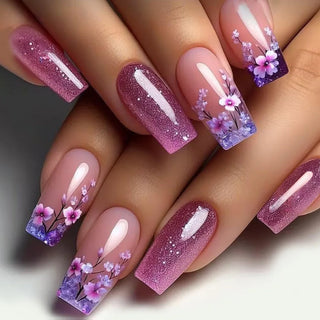  24pcs Flower Design Press On Nails Set cashymart