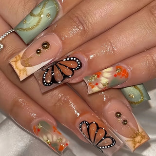  24pcs Flower Design Press On Nails Set cashymart