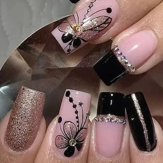  24pcs Flower Design Press On Nails Set cashymart