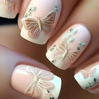  24pcs Flower Design Press On Nails Set cashymart