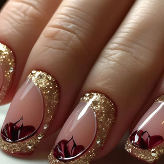  24pcs Flower Design Press On Nails Set cashymart