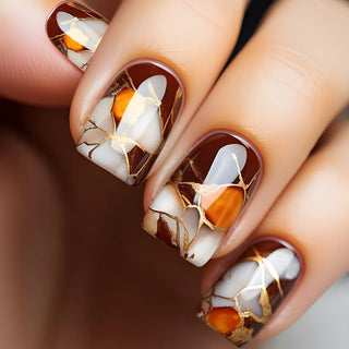  24pcs Flower Design Press On Nails Set cashymart