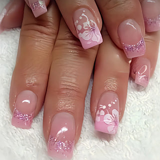  24pcs Flower Design Press On Nails Set cashymart