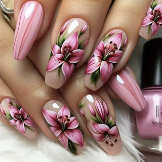  24pcs Flower Design Press On Nails Set cashymart