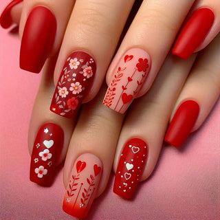  24pcs Flower Design Press On Nails Set cashymart