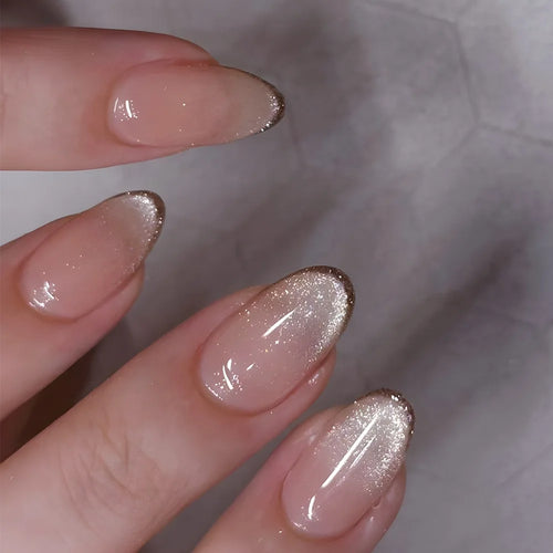  24pcs French Almond Press On Nails cashymart