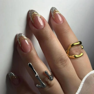  24pcs French Almond Press On Nails cashymart