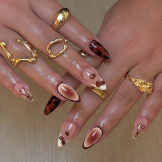  24pcs French Almond Press On Nails cashymart