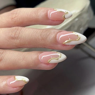  24pcs French Almond Press On Nails cashymart