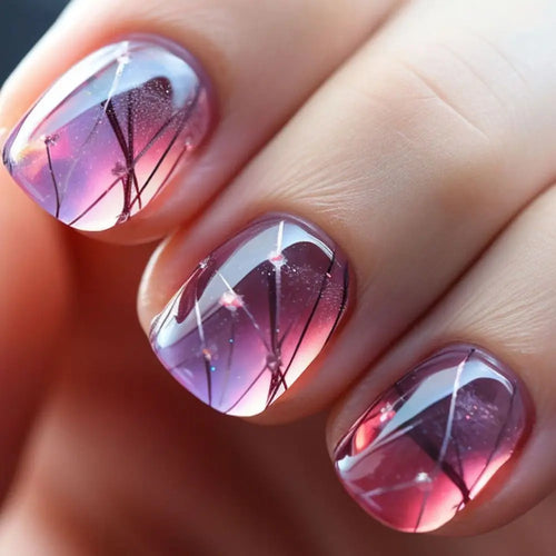  24pcs French Blue Pearl False Nails Set cashymart