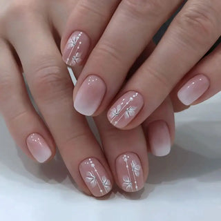  24pcs French Blue Pearl False Nails Set cashymart