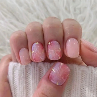  24pcs French Blue Pearl False Nails Set cashymart