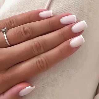  24pcs French Blue Pearl False Nails Set cashymart