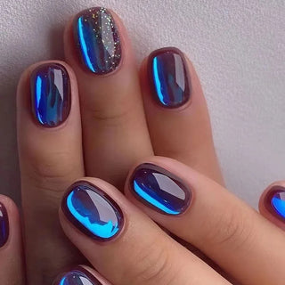  24pcs French Blue Pearl False Nails Set cashymart