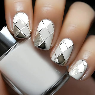  24pcs French Blue Pearl False Nails Set cashymart