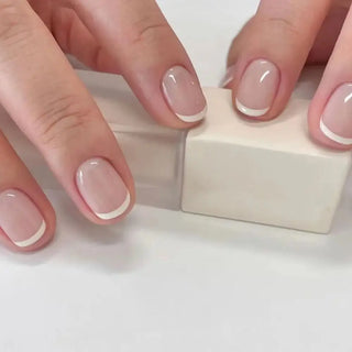  24pcs French Blue Pearl False Nails Set cashymart