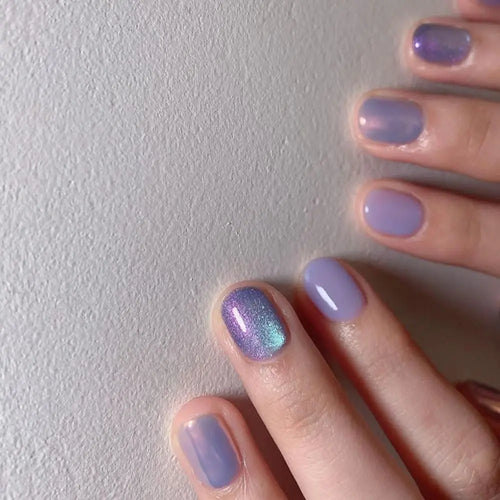  24pcs French Blue Pearl False Nails Set cashymart