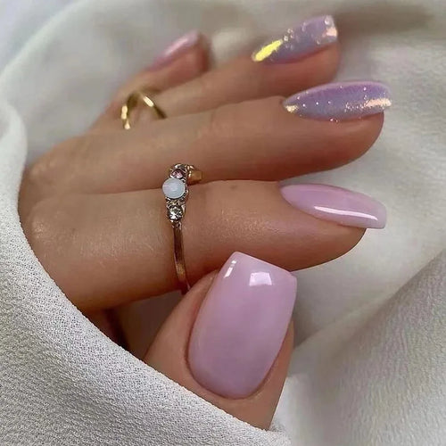  24pcs French Blue Pearl False Nails Set cashymart