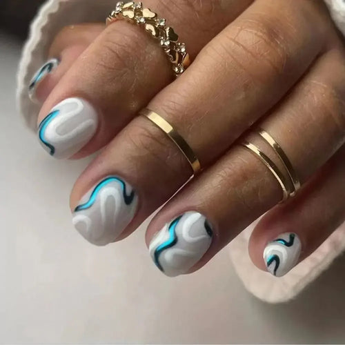  24pcs French Press on Nails Waterproof Set cashymart
