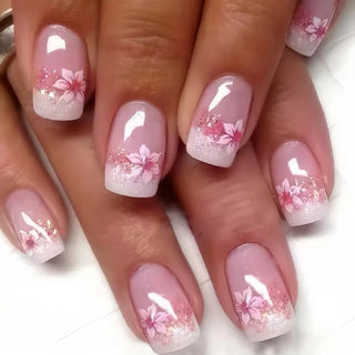  24pcs Short Square Press On Fake Nails cashymart