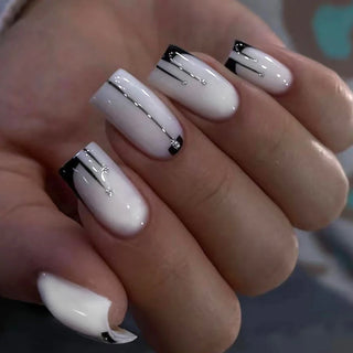  24pcs Short Square Press On Fake Nails cashymart