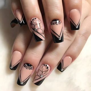  24pcs Short Square Press On Fake Nails cashymart