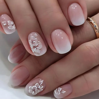  24pcs Spring Summer Flower Butterfly Press On Nails cashymart