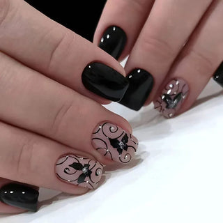  24pcs Spring Summer Flower Butterfly Press On Nails cashymart